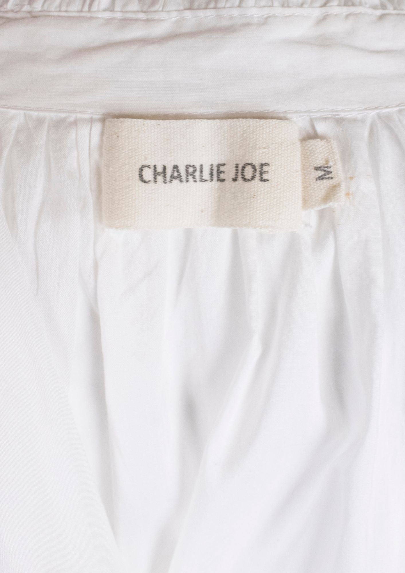 Charlie Joe Frilled Collar White Shirt - Reloved - Timeless Styles