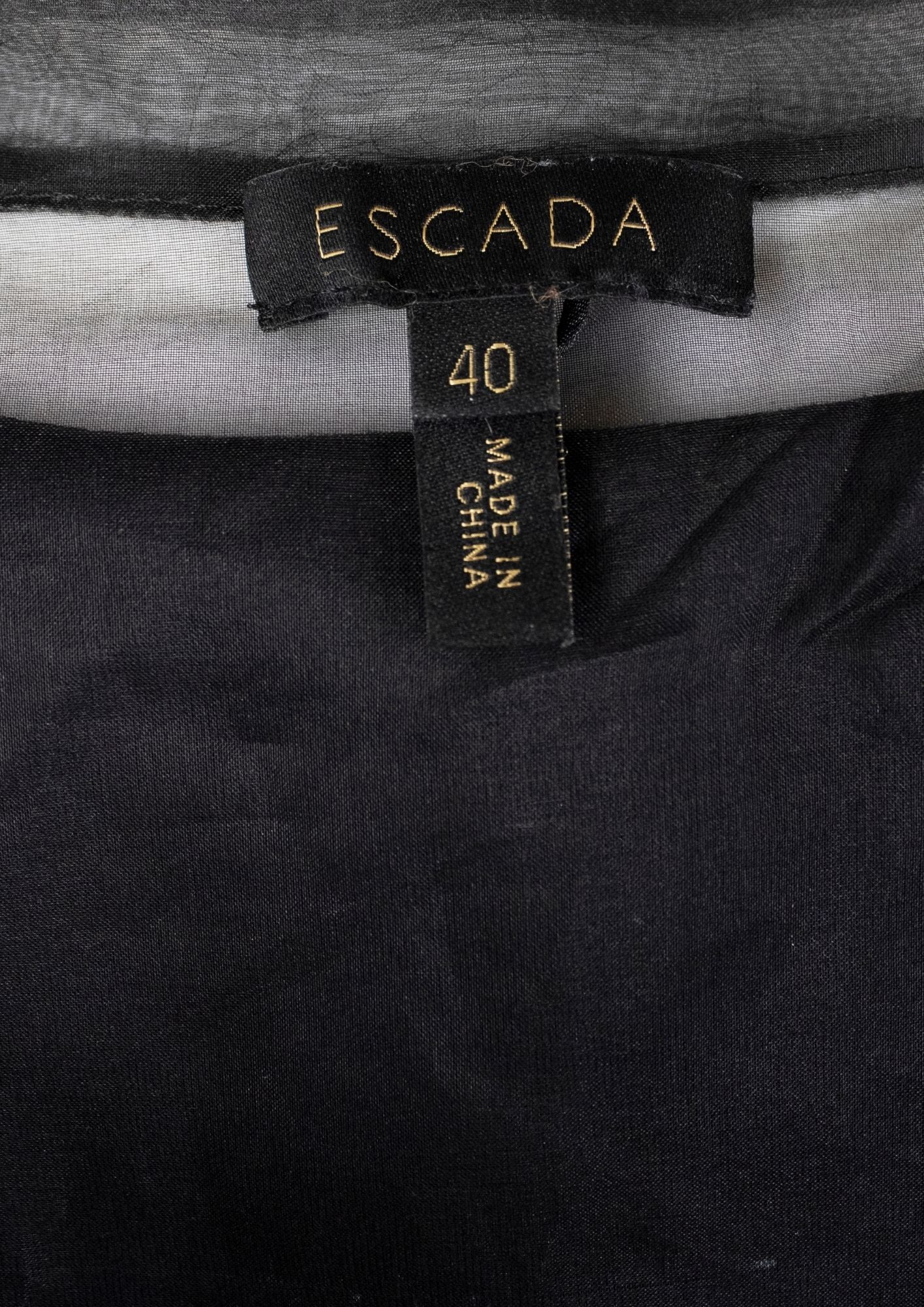 Escada Black Sheer Top - Reloved - Timeless Styles