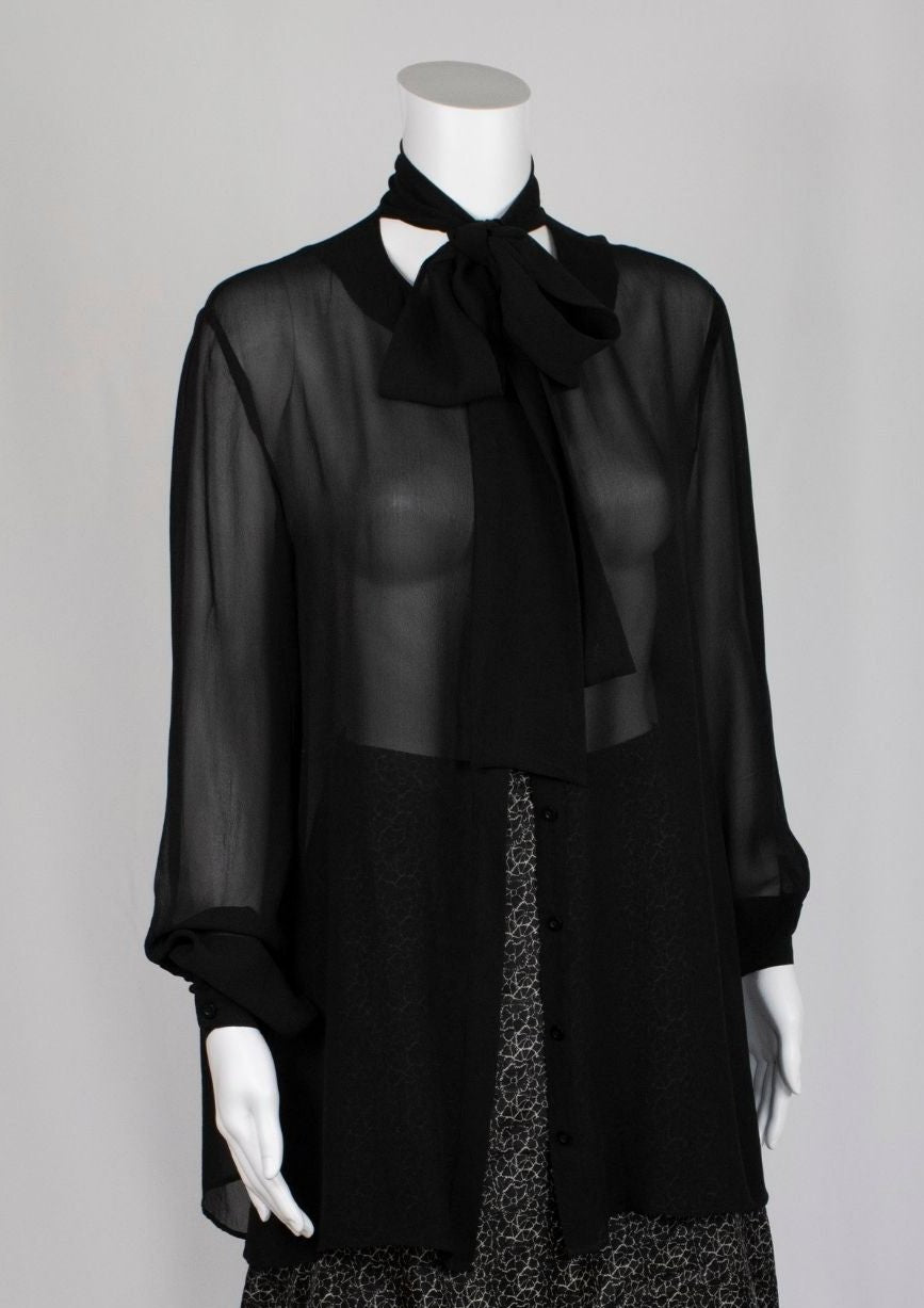Joseph Black Sheer Top - Reloved - Timeless Styles