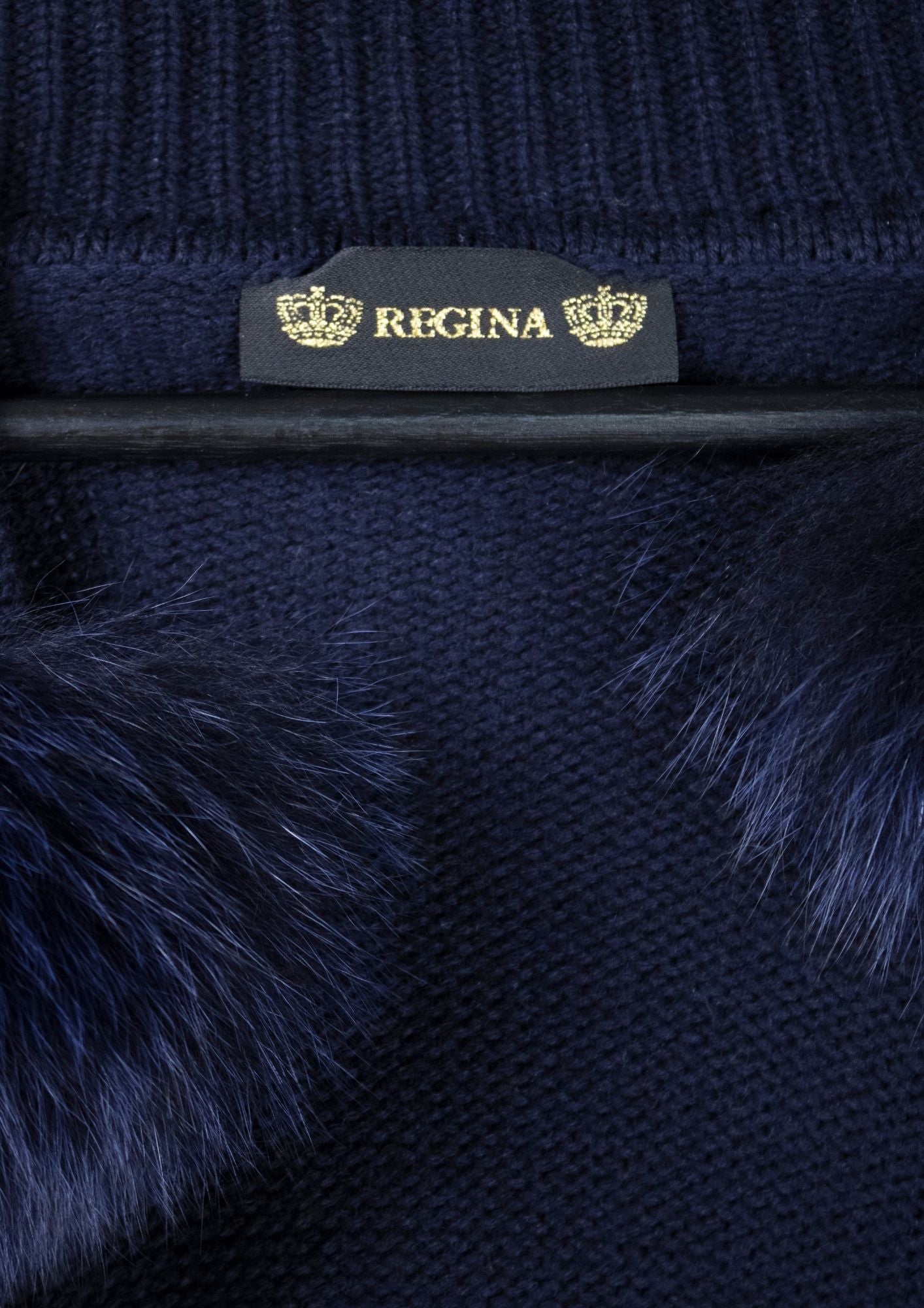 Regina Navy Cape with Fur Detail - Reloved - Timeless Styles