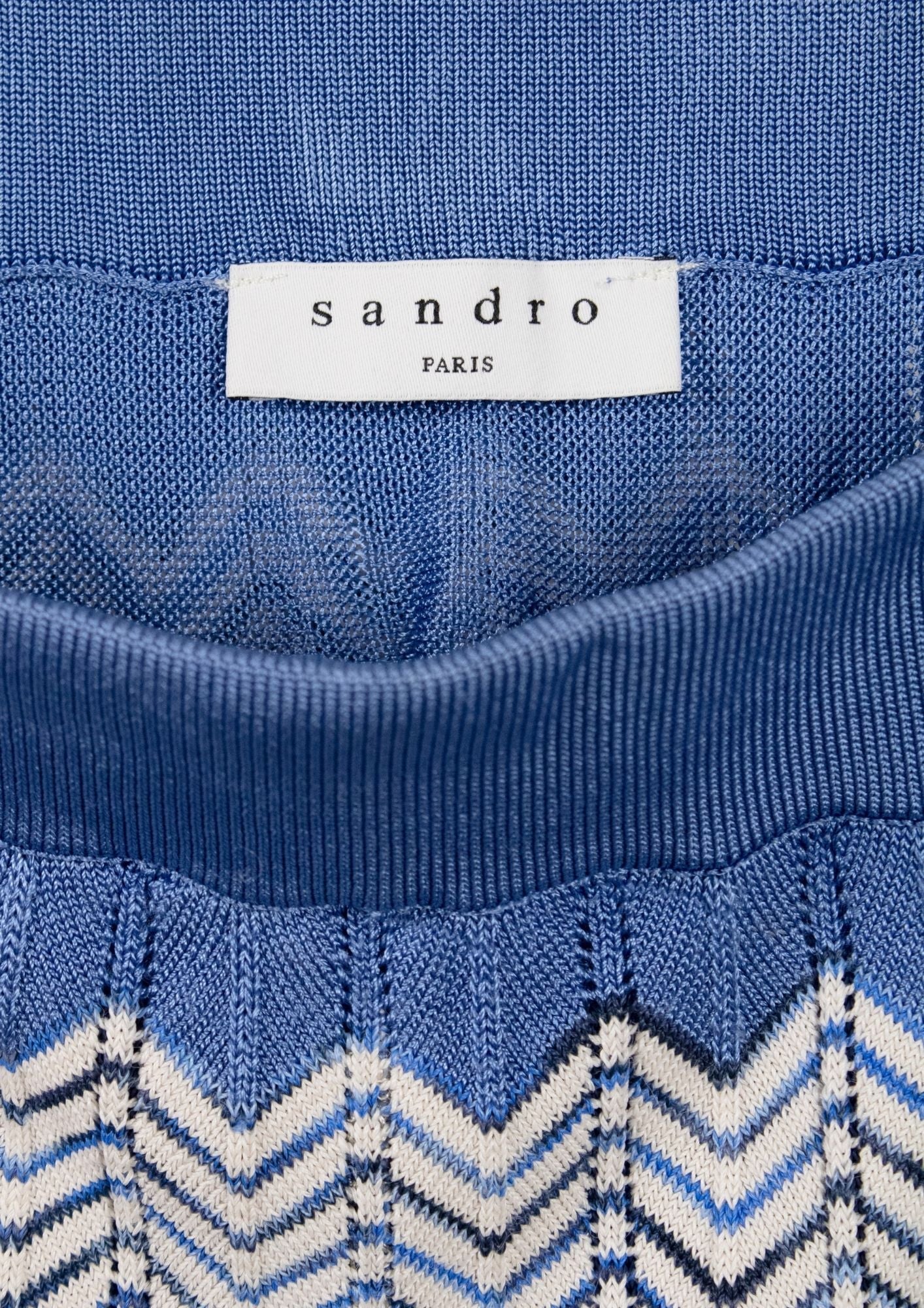 Sandro Paris Blue Patterned Skirt - Reloved - Timeless Styles