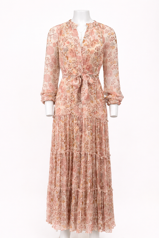 Alessia Zamattio Coral Printed Dress