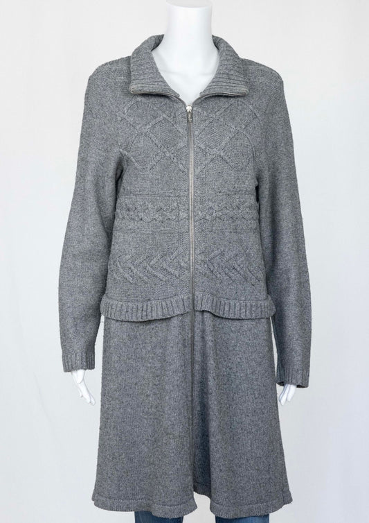 Blugirl Blumarine Grey Knit Coat - Reloved - Timeless Styles