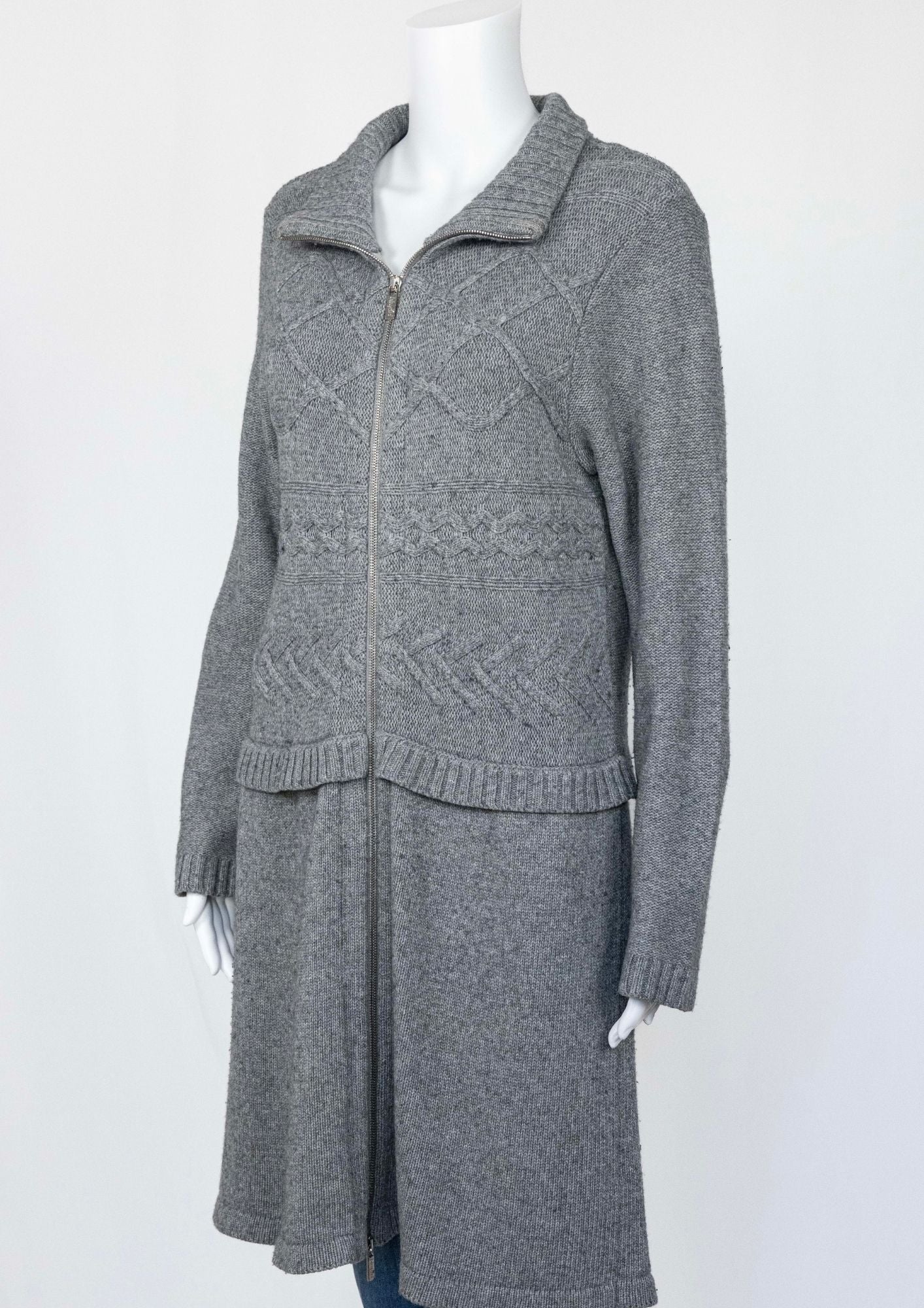 Blugirl Blumarine Grey Knit Coat - Reloved - Timeless Styles