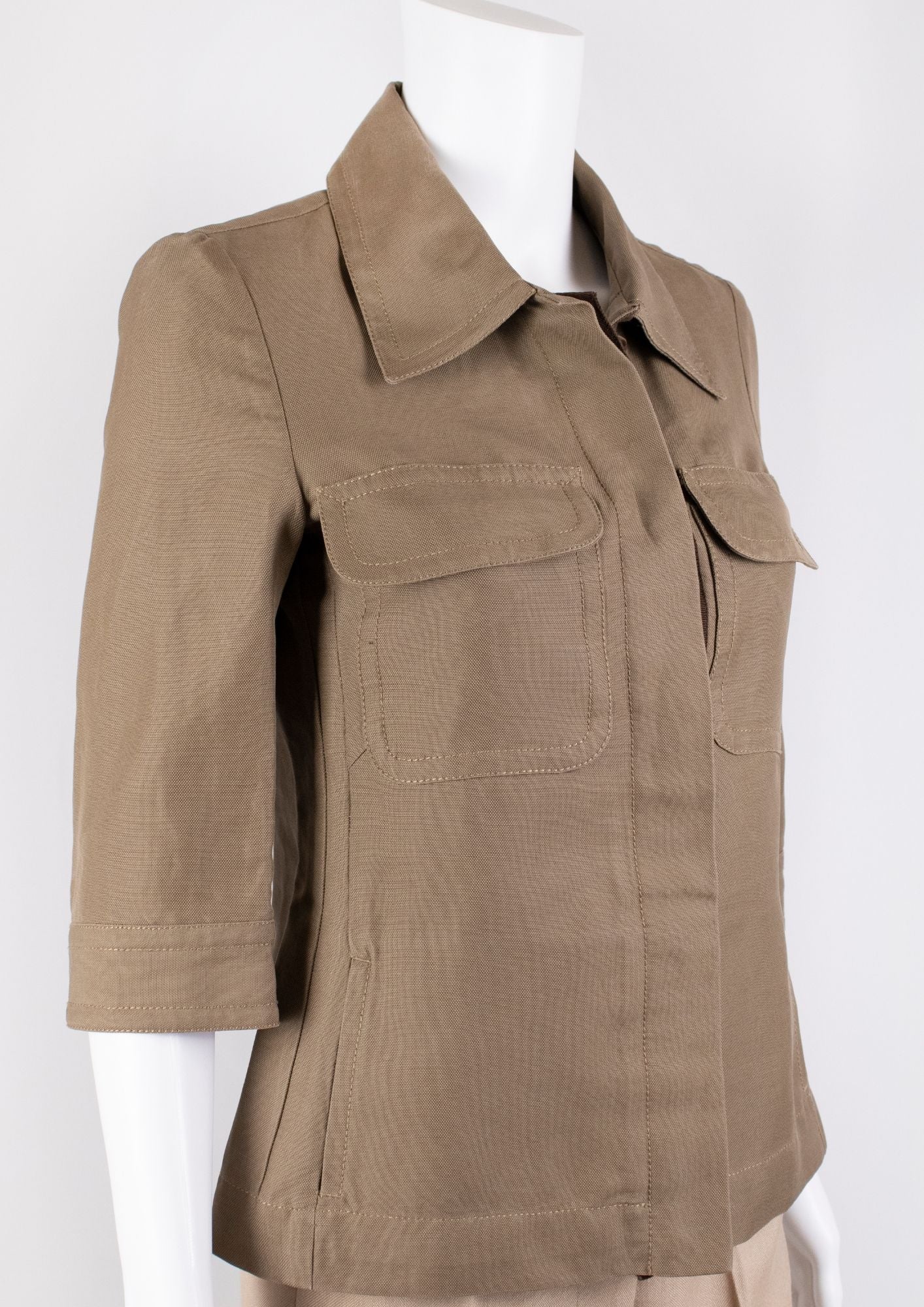Carolina Herrera Khaki Utility Jacket - Reloved - Timeless Styles