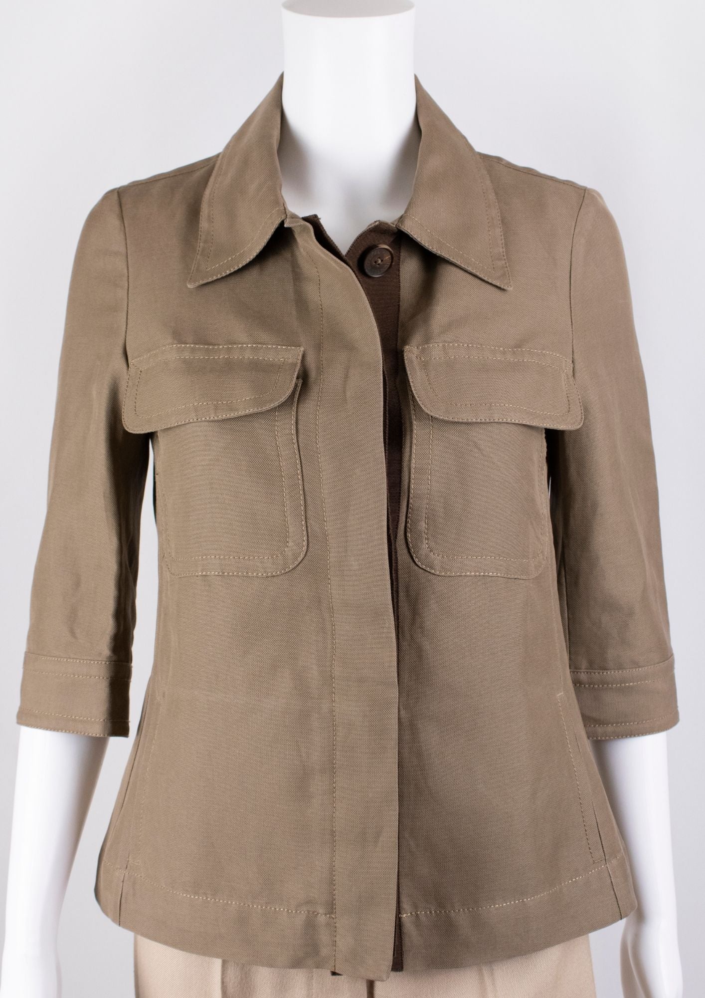 Carolina Herrera Khaki Utility Jacket - Reloved - Timeless Styles