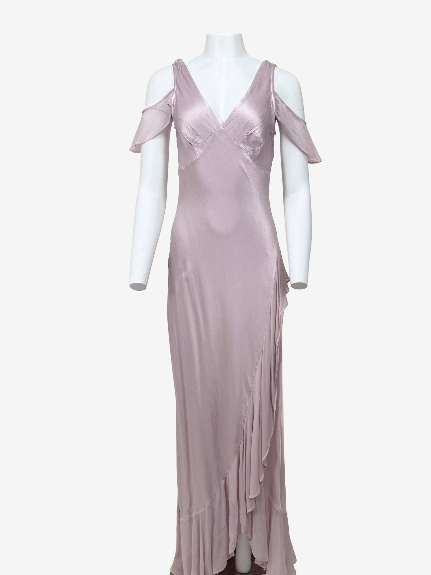 Ghost London Pink Satin Maxi Dress - Reloved - Evening and Occasion Wear