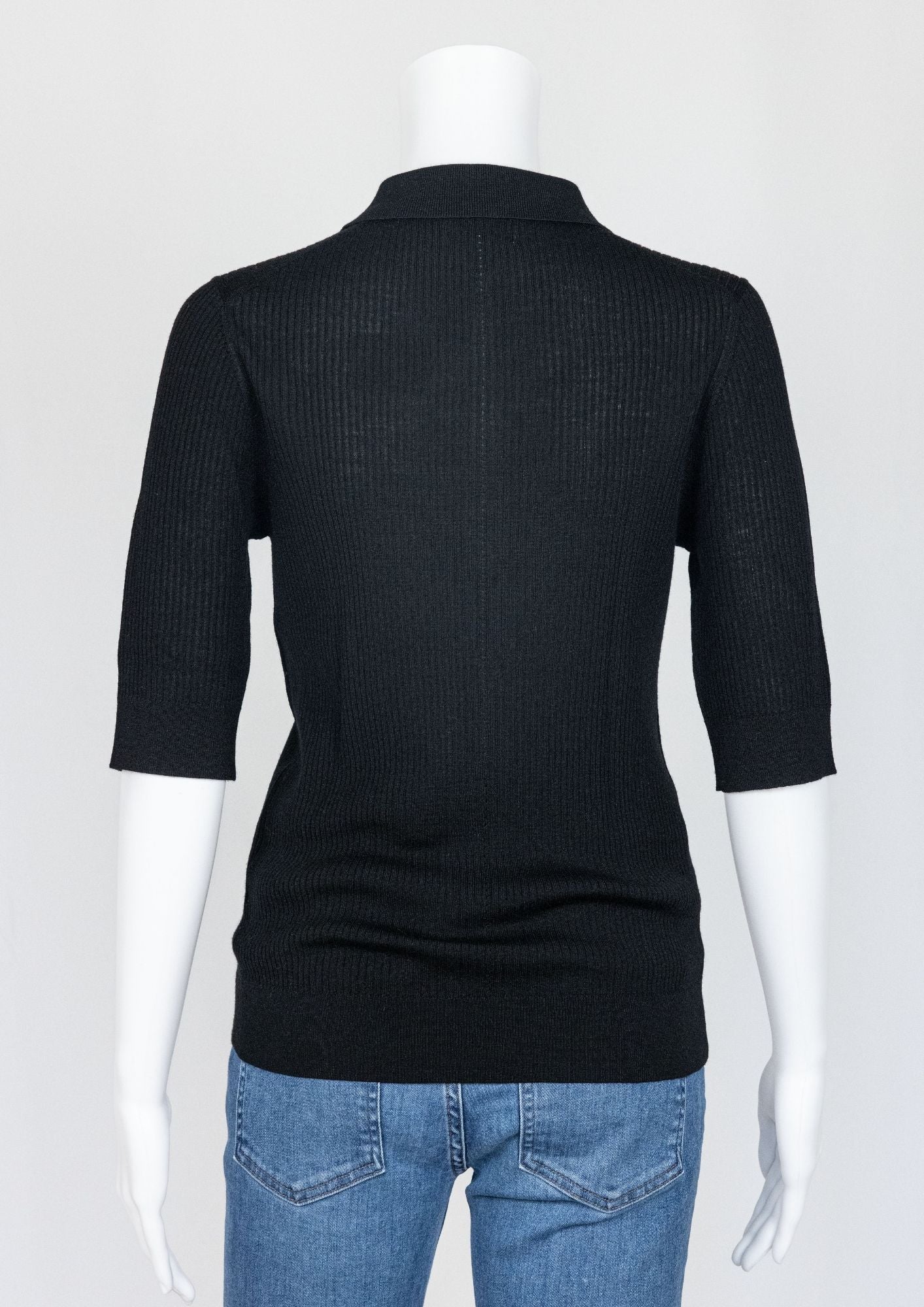 Jigsaw Collared Black Top - Reloved - Timeless Styles