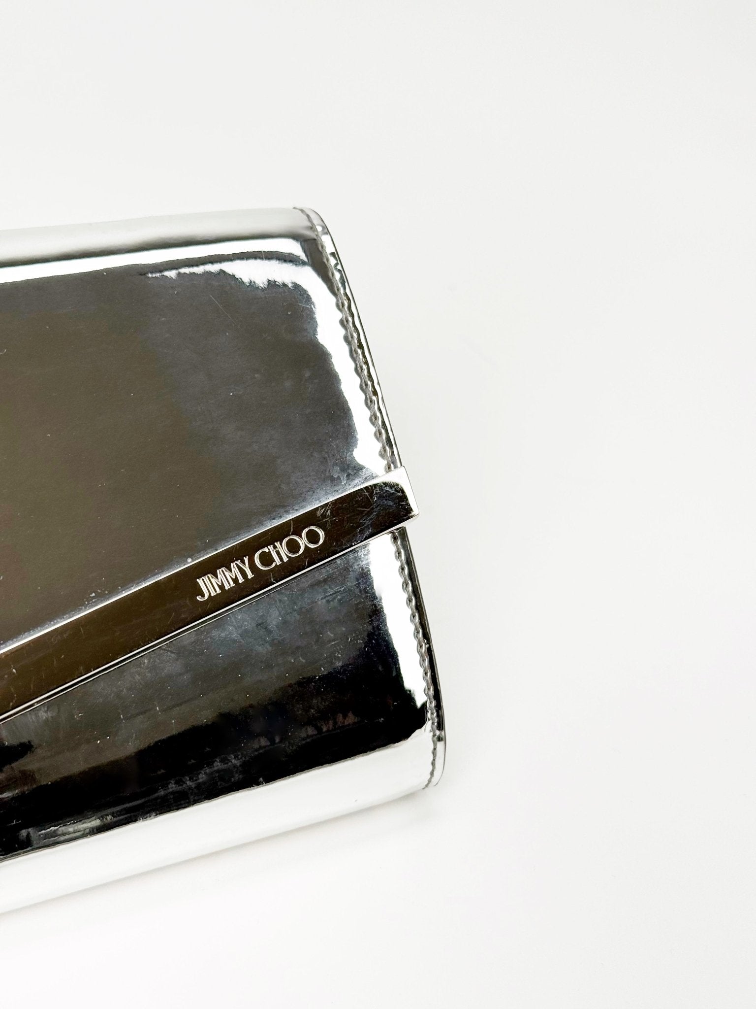 Jimmy Choo Silver Clutch Bag - Reloved - Timeless Styles