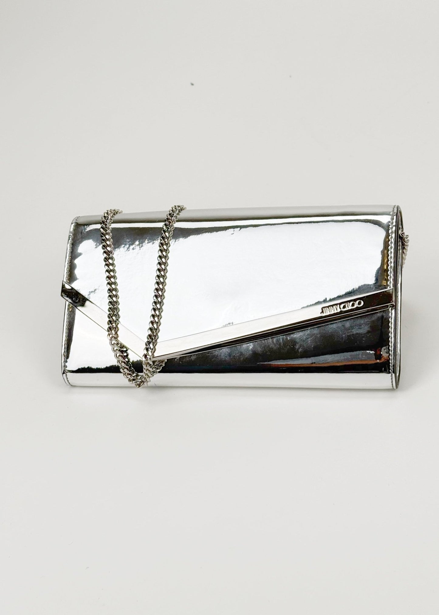 Jimmy Choo Silver Clutch Bag - Reloved - Timeless Styles