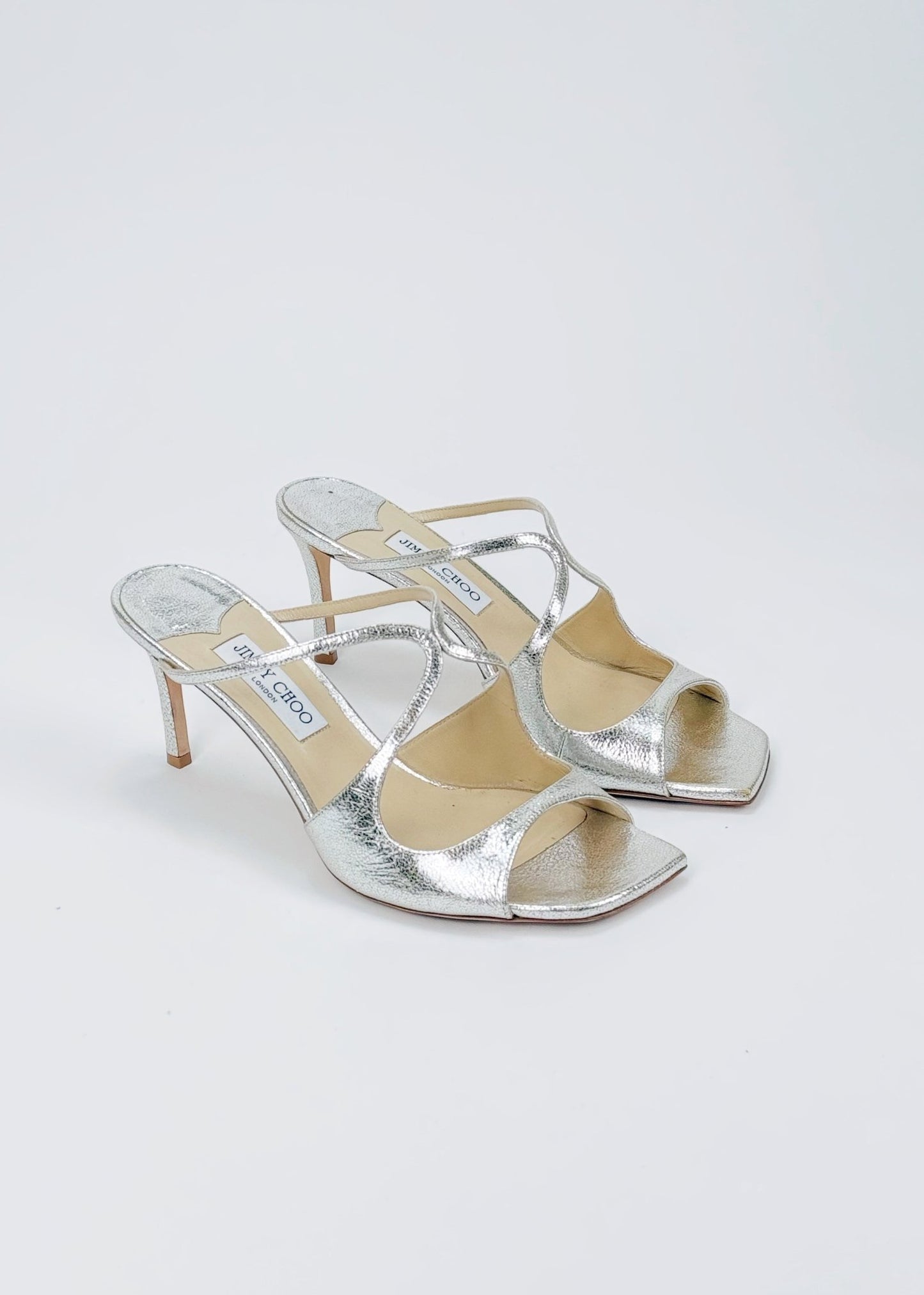 Jimmy Choo Silver Leather Mules - Reloved - Timeless Styles