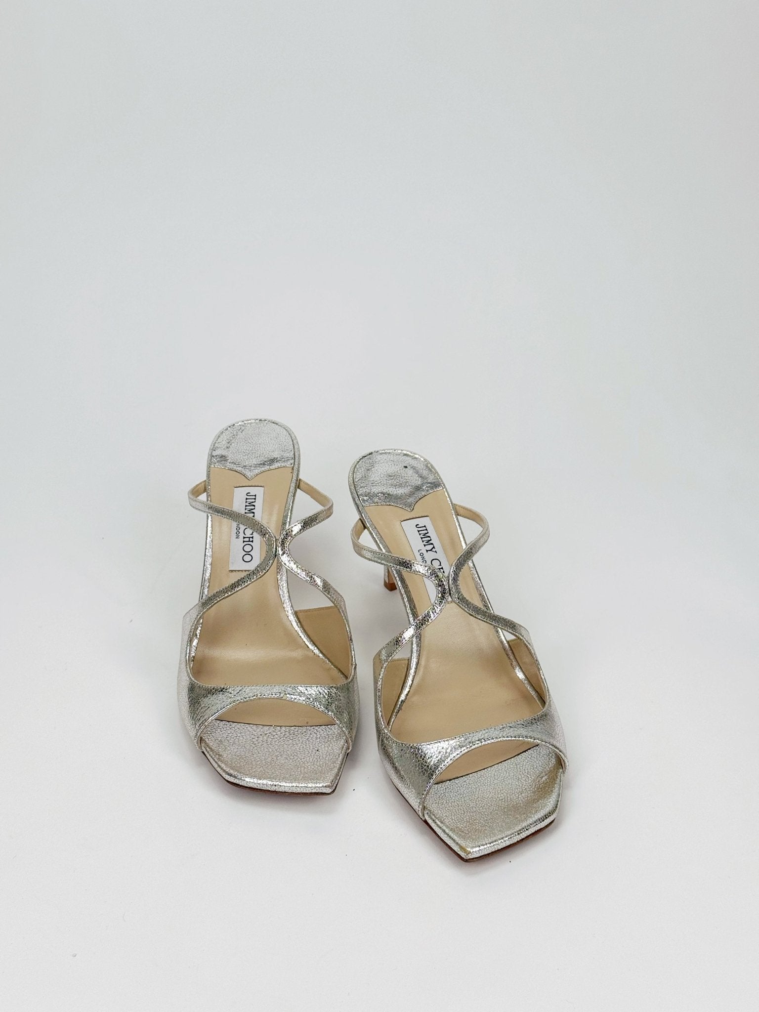Jimmy Choo Silver Leather Mules - Reloved - Timeless Styles