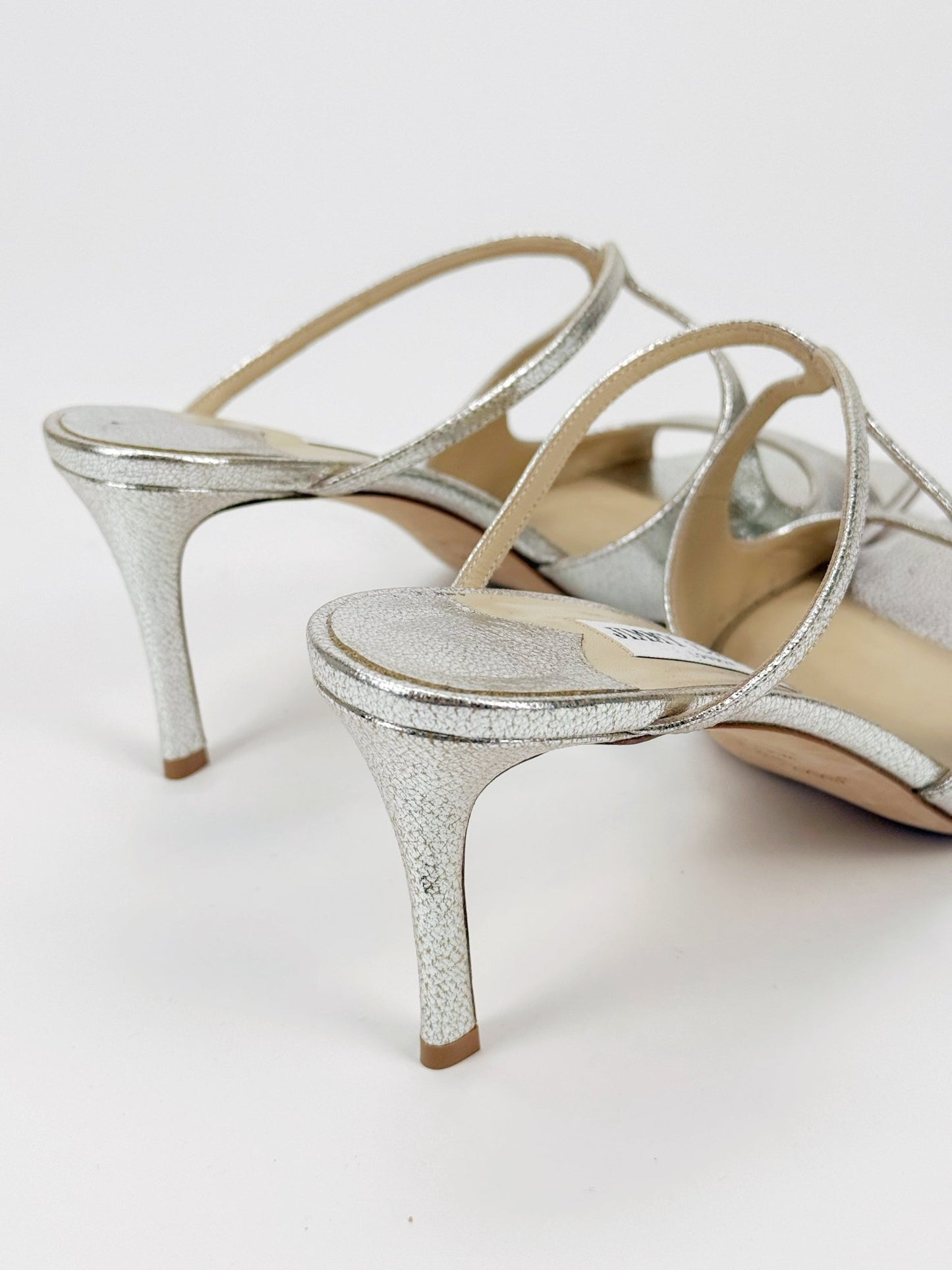 Jimmy Choo Silver Leather Mules - Reloved - Timeless Styles
