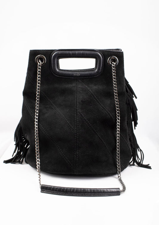 Maje Black Fringe Bag - Reloved - Timeless Styles