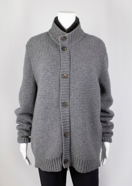 Malo Grey Button - Up Jumper - Reloved - Timeless Styles