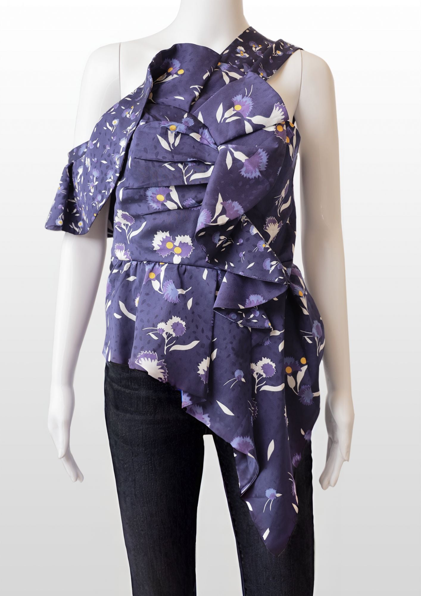 Self Portrait Floral Asymmetrical Top - Reloved - Timeless Styles