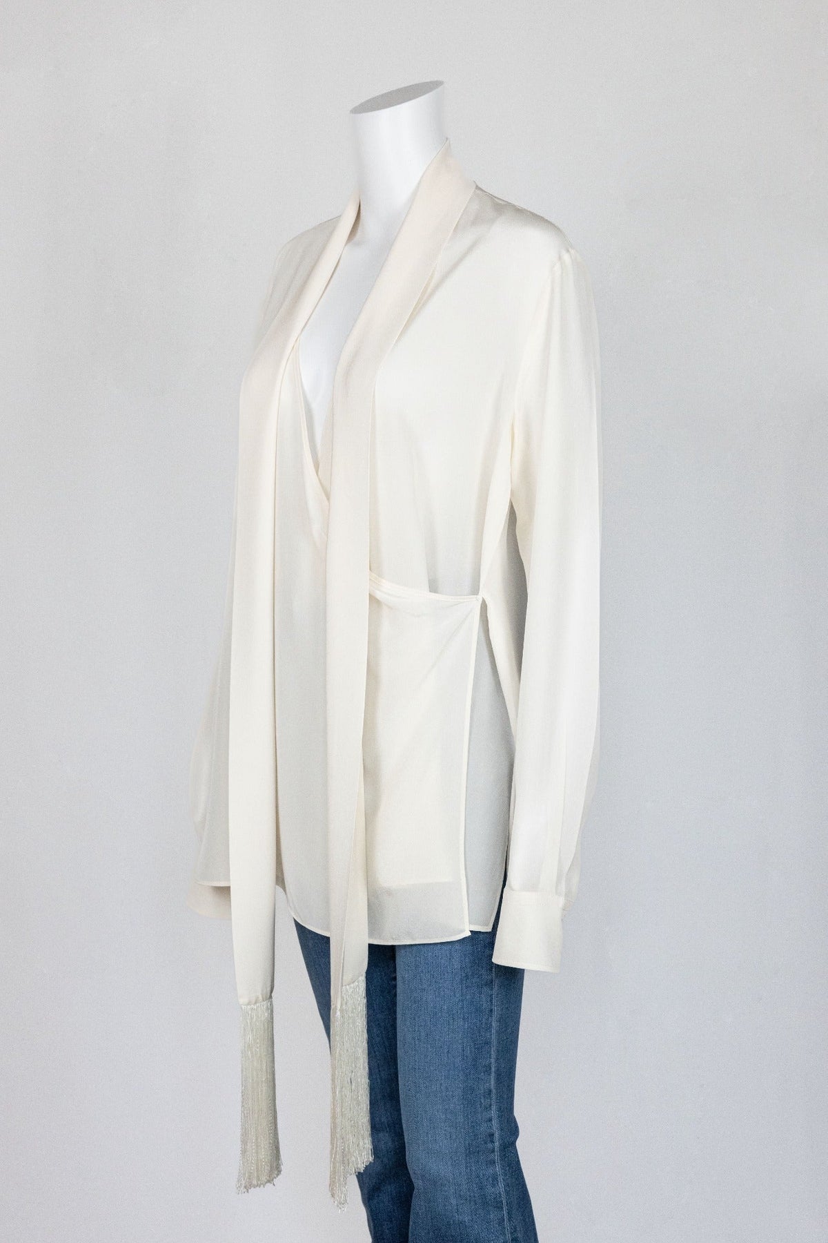 Sportsmax Off-White Silk Top - Reloved - Evening and Occasion Wear