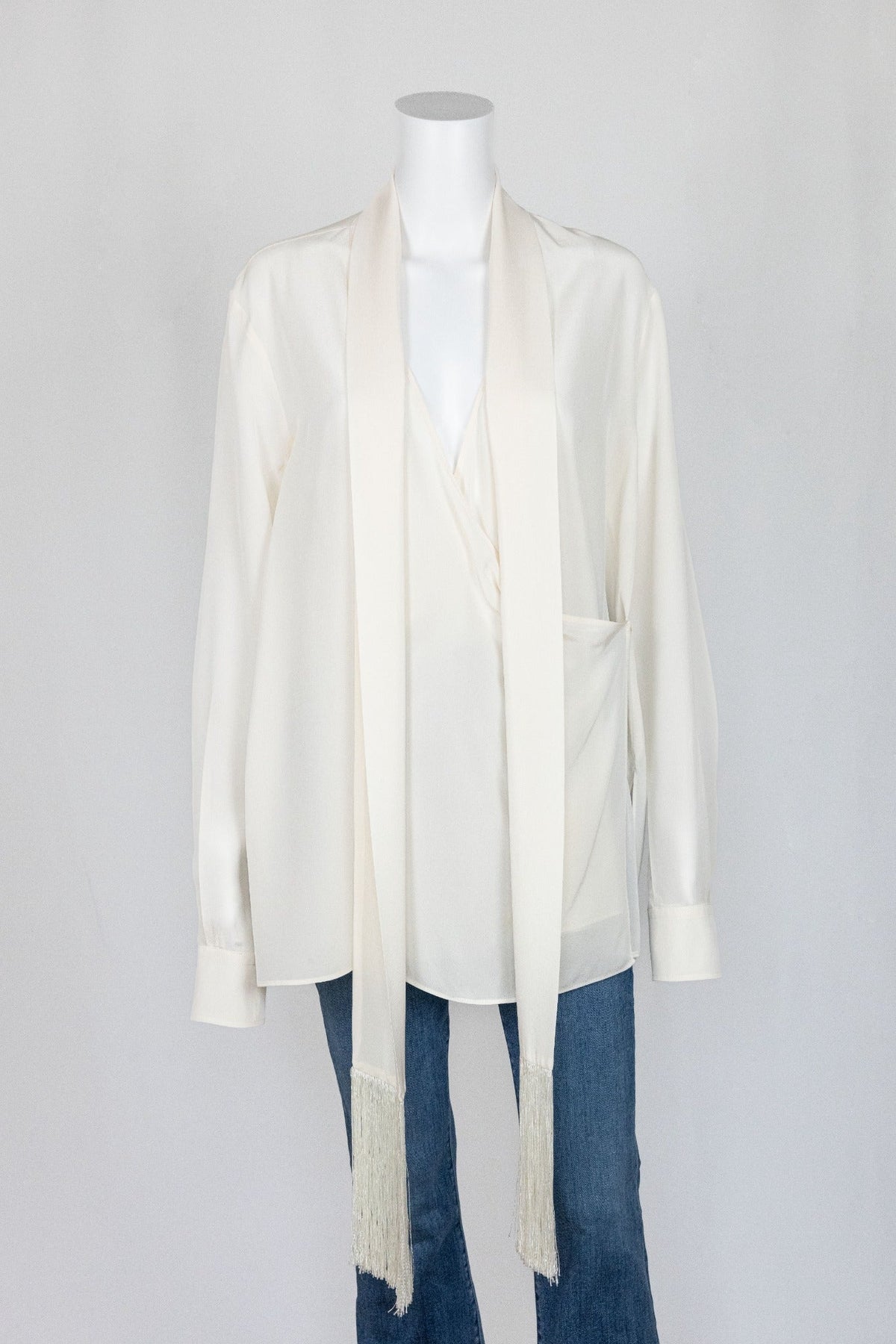 Sportsmax Off-White Silk Top - Reloved - Evening and Occasion Wear